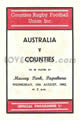 Counties (NZ) v Australia 1962 rugby  Programme